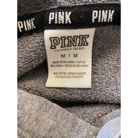 Victoria’s Secret PINK Sequin Leopard Colorblock Hoodie Sweatshirt Med Bling - Picture 8 of 9